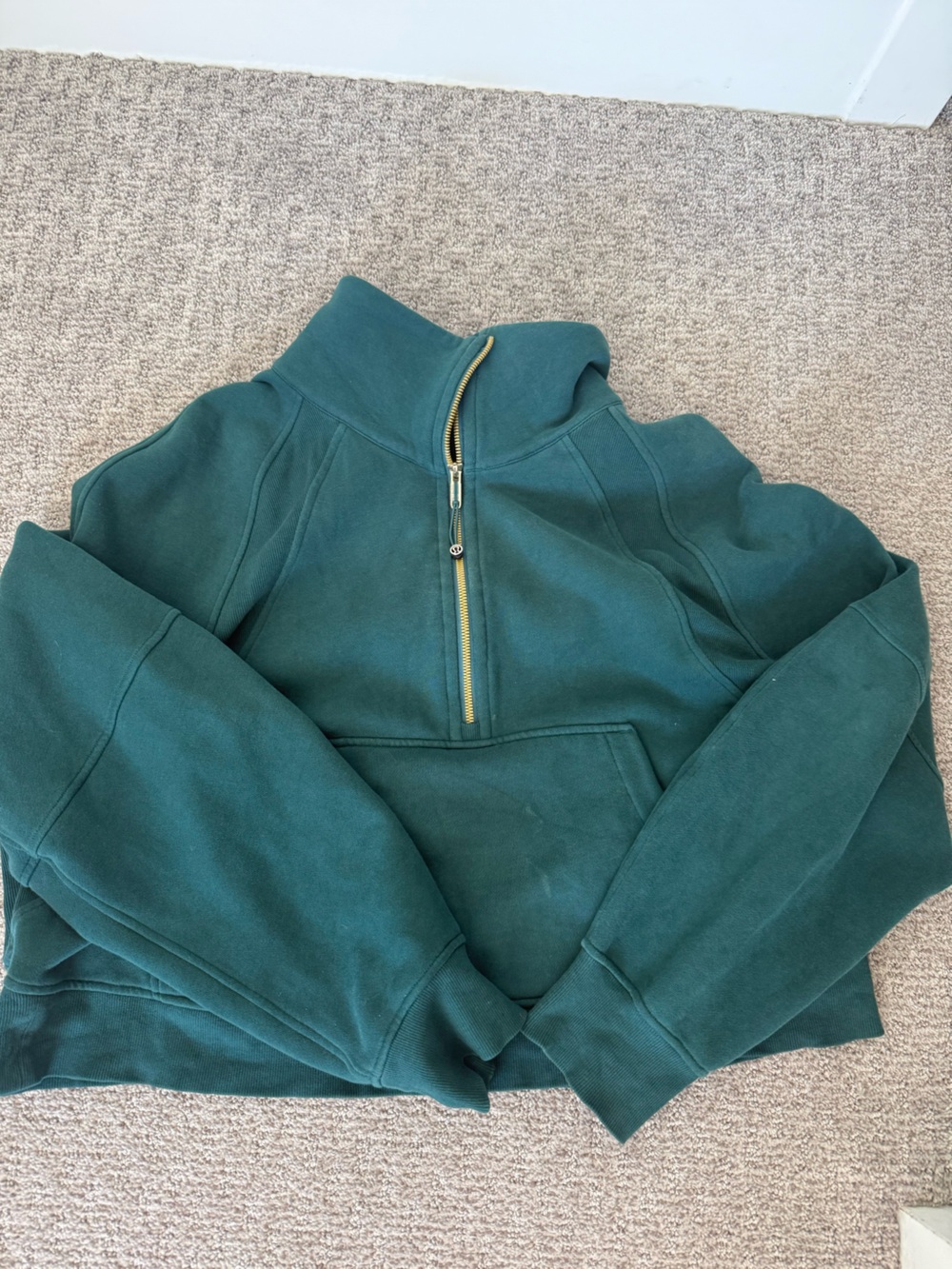 lululemon athletica Deep Teal Half-Zip Pullover with Gold Zipper